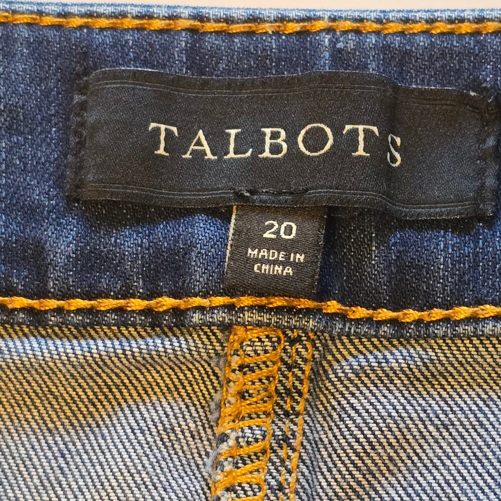 Talbots Denim Jean Mini Skirt Womens Plus Size 20 Blue Stretch Nautical Classic - Picture 3 of 9